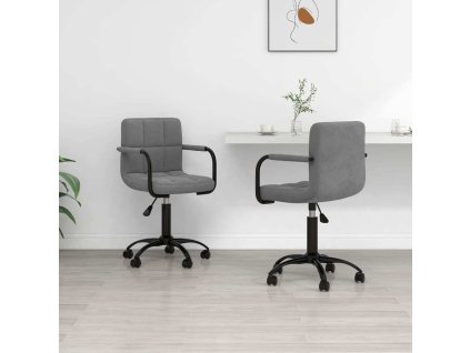 Otočné jídelní židle 2 ks samet [334722] (Barva Tmavě šedá)