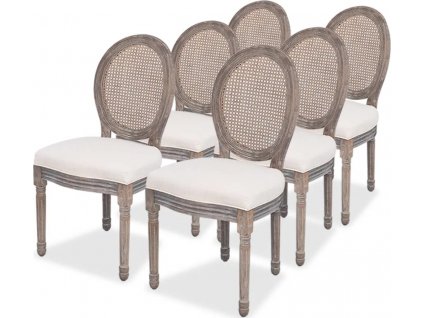 Jídelní židle 6 ks krémové textil [274621]
