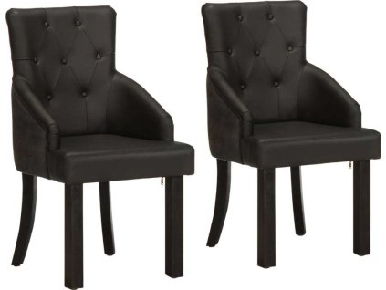 Jídelní židle 2 ks pravá kozí kůže [288290] (Barva Černá)