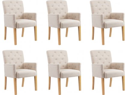 Jídelní židle s područkami 6 ks textil [3058299]