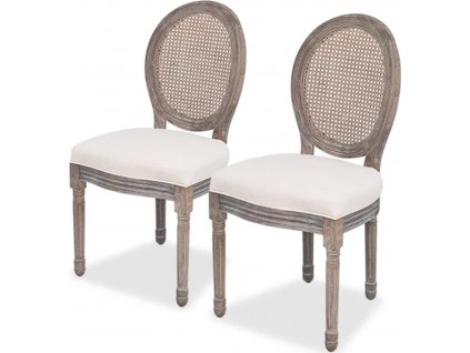 Jídelní židle 2 ks krémové textil [244089]