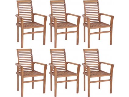Stohovací jídelní židle 6 ks masivní teakové dřevo [3072944]