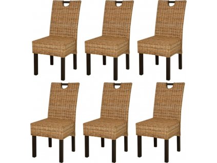 Jídelní židle 6 ks ratan kubu a mangovníkové dřevo [274361]