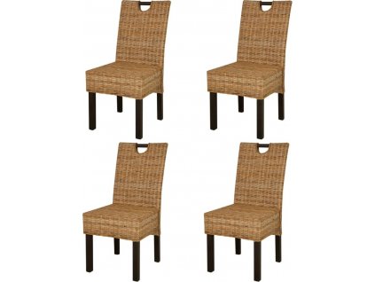 Jídelní židle 4 ks ratan kubu a mangovníkové dřevo [274360]
