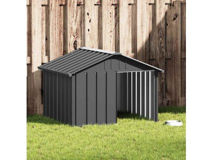 Psí bouda 116,5 x 103 x 81,5 cm pozinkovaná ocel [171540] (Barva Antracitová)