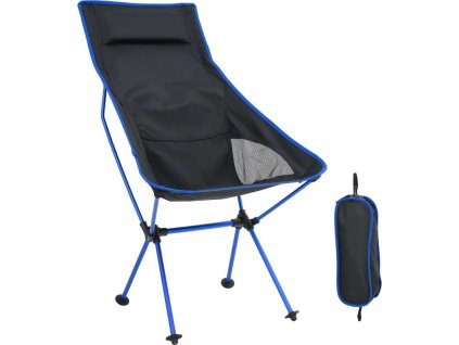 Skládací kempingová židle PVC a hliník černá [310542]