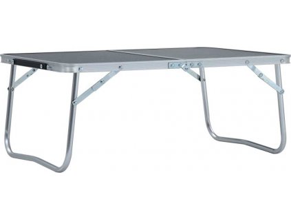 Skládací kempingový stůl šedý hliník 60 x 40 cm [48187]