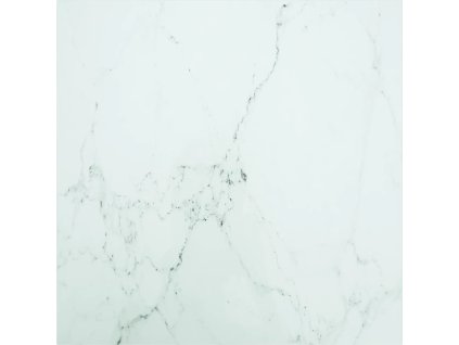 Stolní deska 80 x 80 cm 6 mm tvrzené sklo mramorový design [322257] (Barva Bílá)