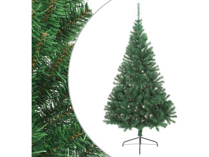 Umělý poloviční vánoční stromek se stojanem 240 cm PVC [328416] (Barva Zelená)