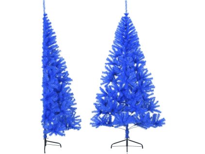 Umělý poloviční vánoční stromek se stojanem 210 cm PVC [344683] (Barva Modrá)