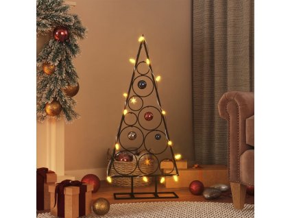 Kovový vánoční stromeček dekorace černý 90 cm [359598]
