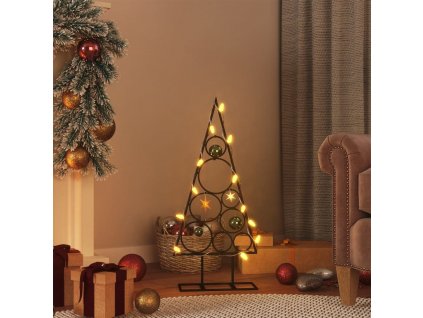 Kovový vánoční stromeček dekorace černý 60 cm [359597]