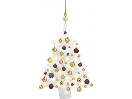 Umělý vánoční stromek s LED a sadou koulí 65 cm [3077544]