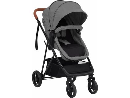 Dětský kočárek 2 v 1 a černý ocel [10339] (Barva Červená)