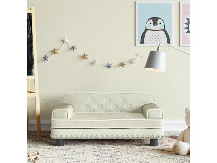 Dětská pohovka 70 x 45 x 30 cm samet [3196299] (Barva Krémová)