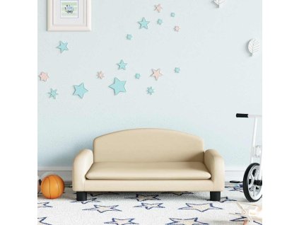 Dětská pohovka 70 x 45 x 30 cm textil [3196357] (Barva Krémová)