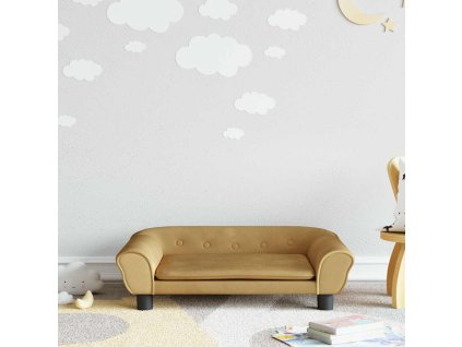 Dětská pohovka 70 x 45 x 26 cm samet [3196405] (Barva Hnědá)