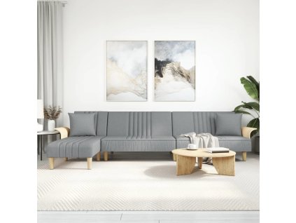 Rozkládací pohovka ve tvaru L 279x140x70 cm textil [3157238] (Barva Světle šedá)