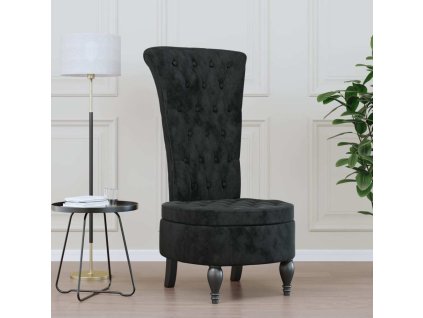 Židle s vysokým opěradlem samet design s knoflíky [352468] (Barva Černá)