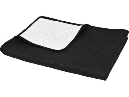 Oboustranný prošívaný přehoz na postel 170 x 210 cm šedo-černý [132968] (Barva Černobílý)