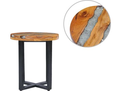Konferenční stolek 40 x 45 cm masivní teak a polyresin [281652]