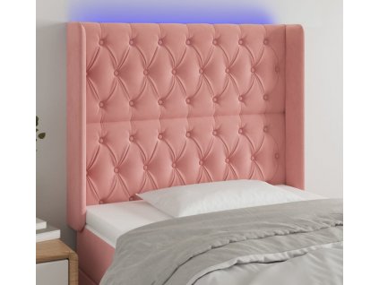 Čelo postele s LED 93 x 16 x 118/128 cm samet [3124425]
