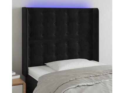 Čelo postele s LED 93 x 16 x 118/128 cm samet [3124520]