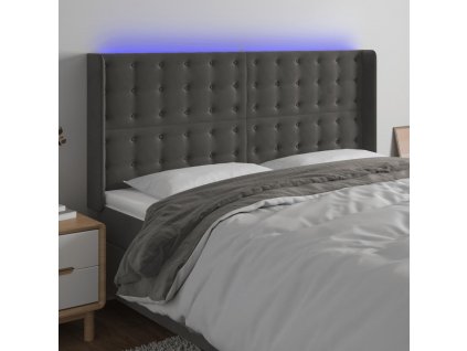 Čelo postele s LED 183 x 16 x 118/128 cm samet [3124543]