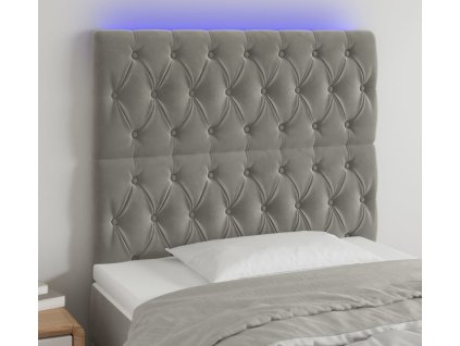 Čelo postele s LED 90x7x118/128 cm samet [3122796]