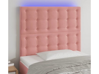 Čelo postele s LED 90x5x118/128 cm samet [3122899]