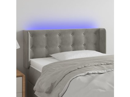 Čelo postele s LED 103 x 16 x 78/88 cm samet [3123712] (Barva Světle šedá)