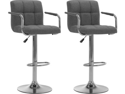 Barové židle 2 ks textil [283419] (Barva Světle šedá)