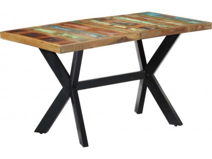 Jídelní stůl 140 x 70 x 75 cm masivní bělené mangovníkové dřevo [247439]