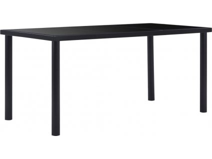Jídelní stůl černý 160 x 80 x 75 cm tvrzené sklo [281854]
