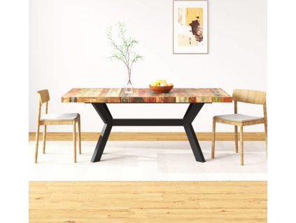 Jídelní stůl masivní mangovníkové dřevo a ocelový kříž 180 cm [244804]
