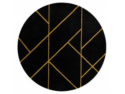 Kusový koberec Emerald geometric 1012 black and gold kruh