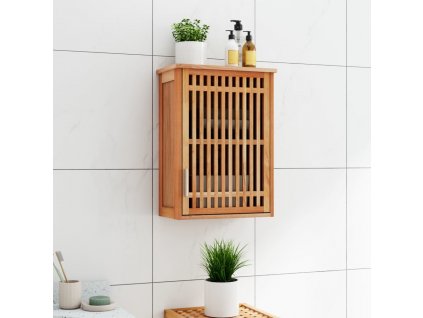 Nástěnná koupelnová skříňka 42x23x60 cm masivní ořechové dřevo [350357]