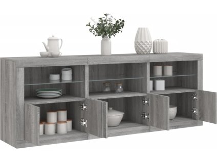 Příborník s LED osvětlením 181,5 x 37 x 67 cm [3209007] (Barva Šedá sonoma)