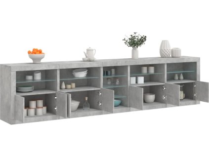 Příborník s LED osvětlením 283 x 37 x 67 cm [3209024] (Barva Černá)