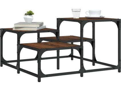 Konferenční stolek 68 x 68 x 40 cm kompozitní dřevo [837751] (Barva Hnědý dub)