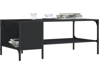 Konferenční stolek s regálem 100x51x40 cm kompozit [837732] (Barva Černá)