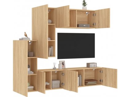 5dílná obývací stěna kompozitní dřevo [3216491]