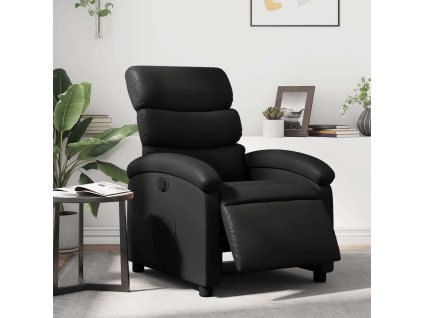 Elektrické polohovací křeslo umělá kůže [3204026] (Barva Černá)