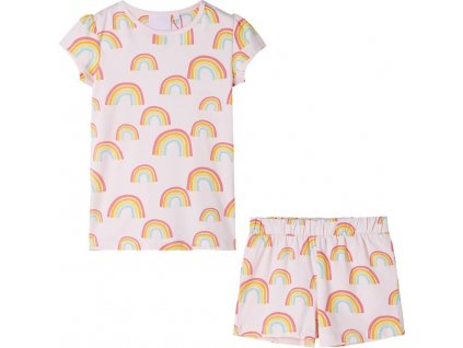 Dětské pyžamo s krátkým rukávem bledě růžové 92 [11399]