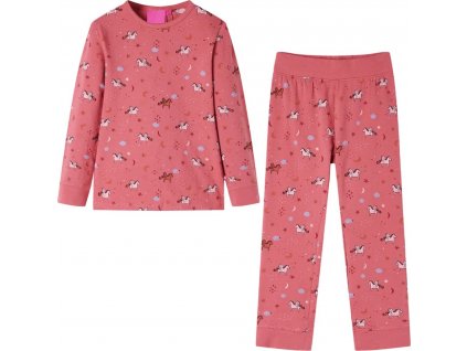 Dětské pyžamo s dlouhým rukávem starorůžové 92 [14229]