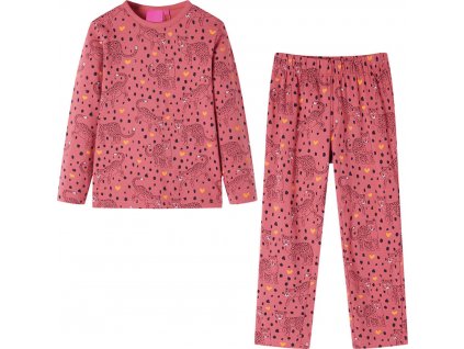 Dětské pyžamo s dlouhým rukávem starorůžové 128 [13762]