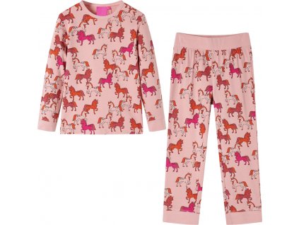 Dětské pyžamo s dlouhým rukávem světle růžové 104 [13755]