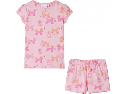 Dětské pyžamo s krátkým rukávem světle růžové 92 [10439]