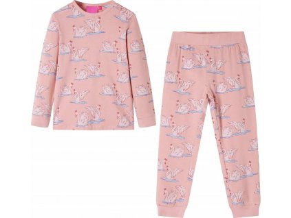 Dětské pyžamo s dlouhým rukávem světle růžové 140 [14228]