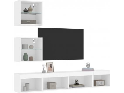 5dílná obývací stěna s LED kompozitní dřevo [3216700]